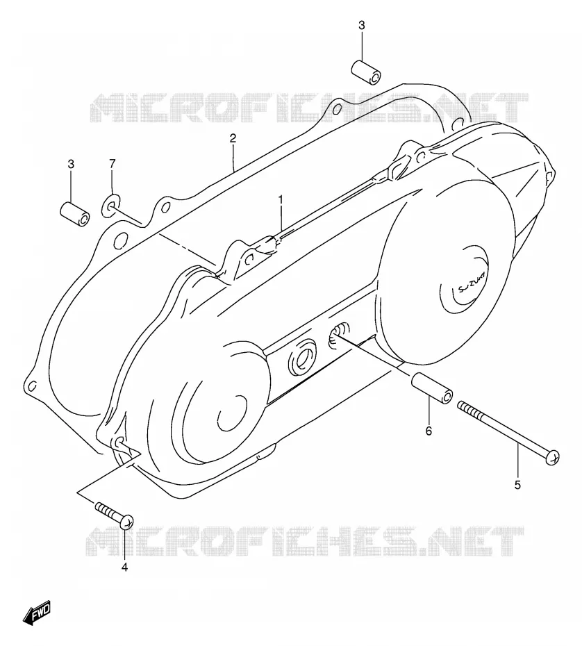 LEFT CRANKCASE COVER Suzuki SCOOTER 50 AE 1996  AE50RT(E28)