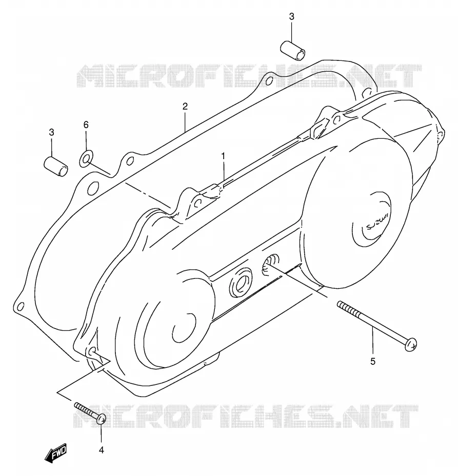 LEFT CRANKCASE COVER Suzuki SCOOTER 50 AE 1999  AE50X(E71)