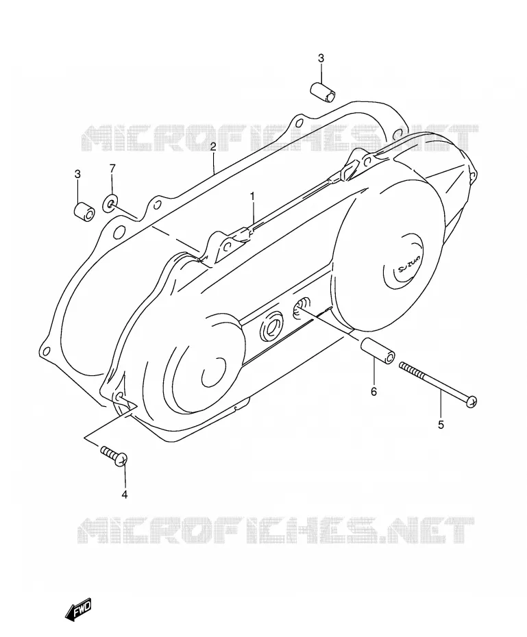 LEFT CRANKCASE COVER Suzuki SCOOTER 50 AJ 1996  AJ50T(E29)