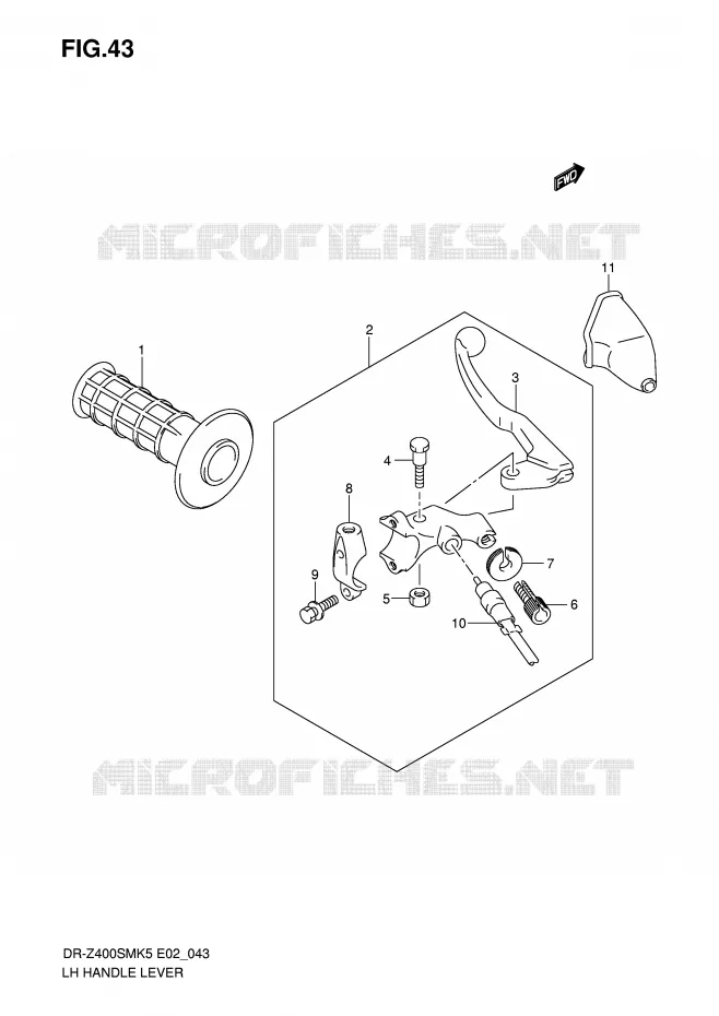 LEFT LEVER - HANDGRIP Suzuki MOTO 400 DR-Z 2006  DR-Z400SMK6(E2)