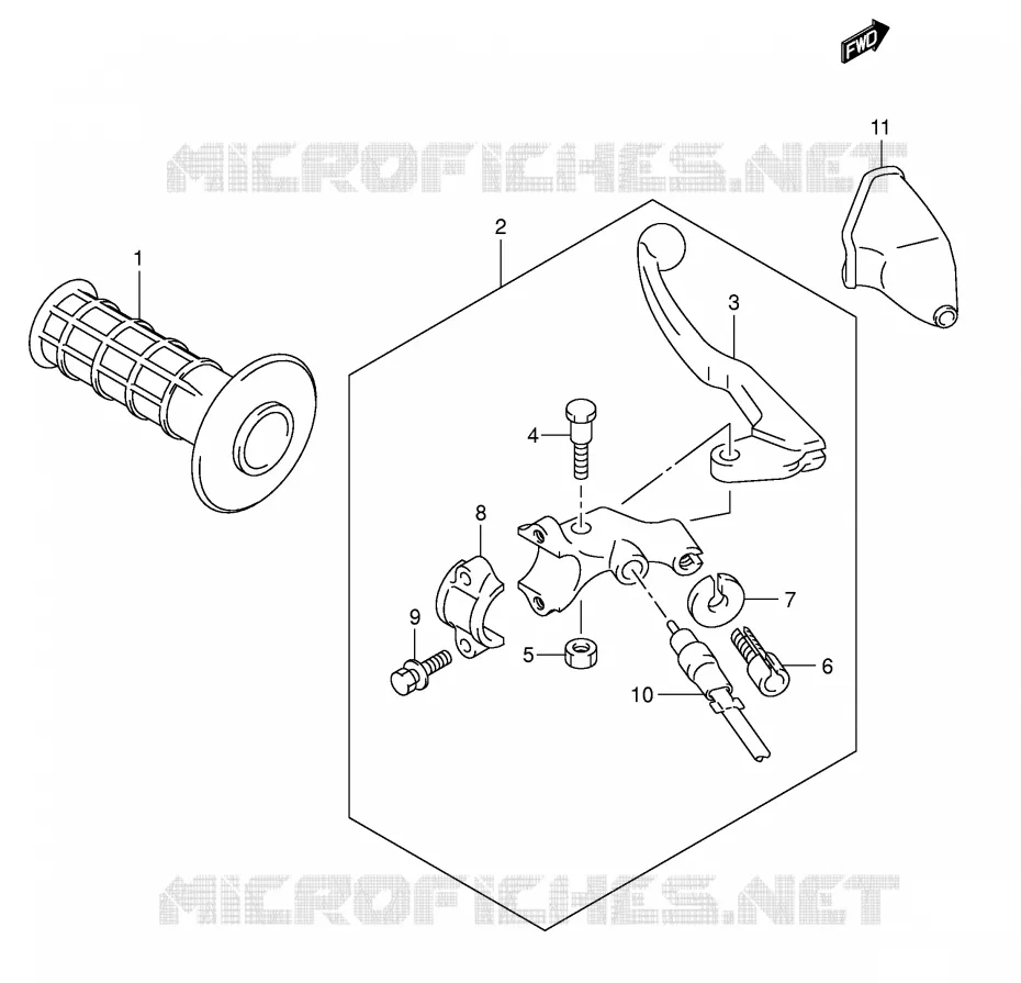 LEFT LEVER - HANDGRIP (WITH OUT E24) Suzuki MOTO 400 DR-Z 2007  DR-Z400EK7(E1)