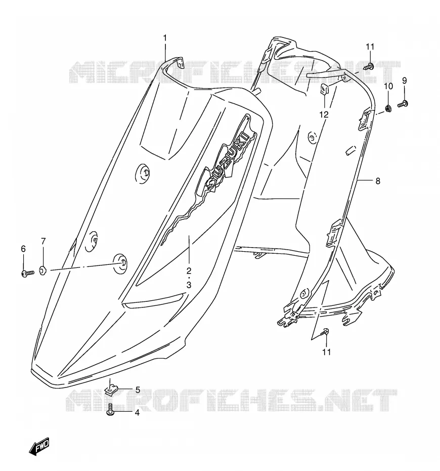 LEG SHIELD (MODEL L E4,E21) Suzuki SCOOTER 50 AE 1990  AE50L(E1)