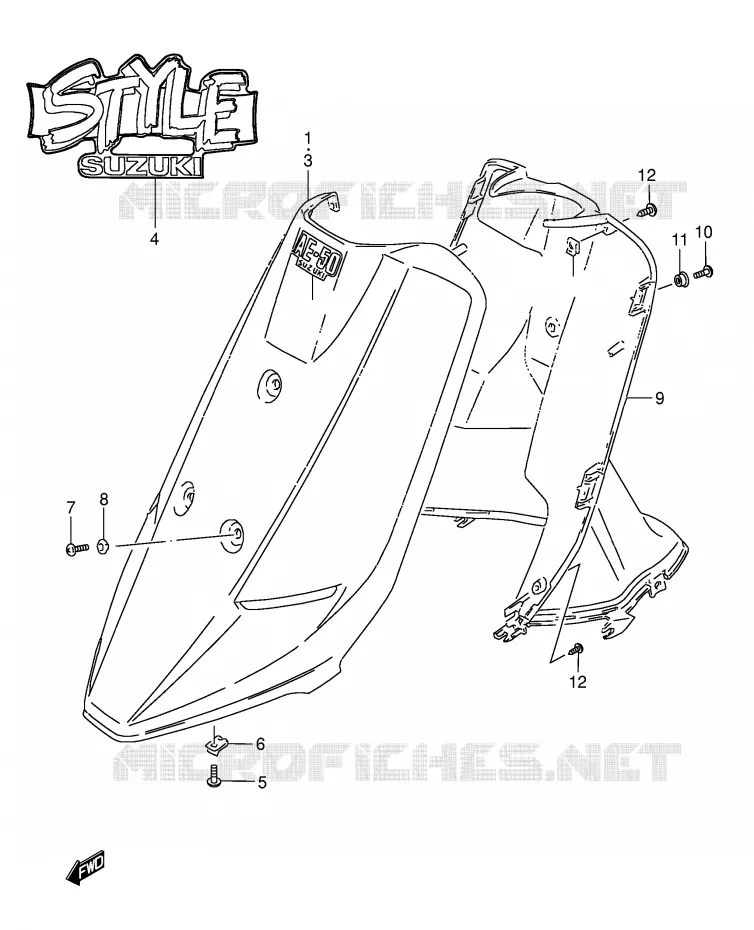 LEG SHIELD (MODEL L/M) Suzuki SCOOTER 50 AE 1996  AE50KT(E1)