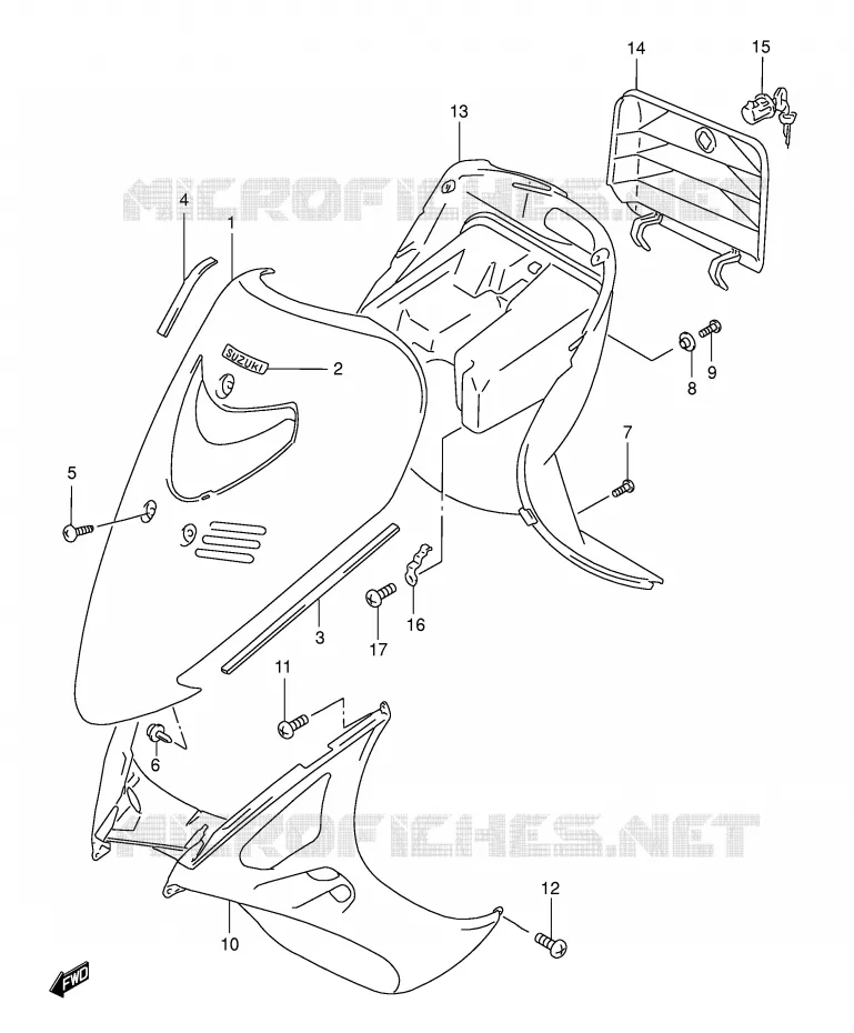 LEG SHIELD (MODEL T/V/W) Suzuki SCOOTER 125 BURGMAN 2000  AN125UY(E2)