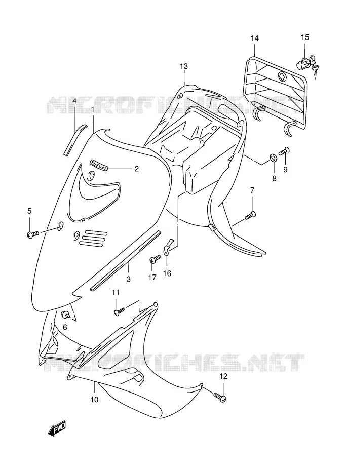 LEG SHIELD (MODEL T/V/W) Suzuki SCOOTER 150 BURGMAN 1996  AN150T(E34)