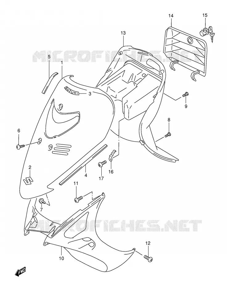 LEG SHIELD (MODEL X/Y) Suzuki SCOOTER 125 BURGMAN 2000  AN125UY(E2)