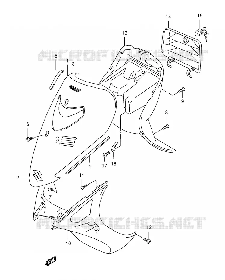 LEG SHIELD (MODEL X/Y) Suzuki SCOOTER 150 BURGMAN 1999  AN150X(E34)