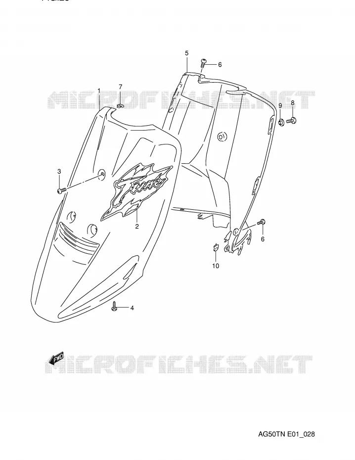 LEG SHIELD Suzuki SCOOTER 50 ADDRESS 1992  AG50TN(E1)