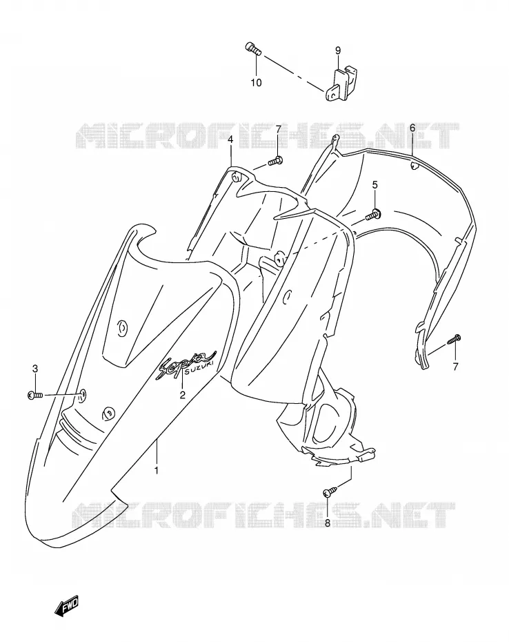 LEG SHIELD Suzuki SCOOTER 50 AJ 1995  AJ50S(E29)