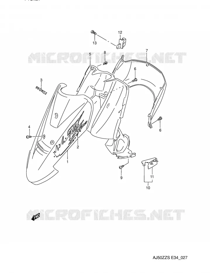 LEG SHIELD Suzuki SCOOTER 50 AJ 1995  AJ50ZZS(E34)