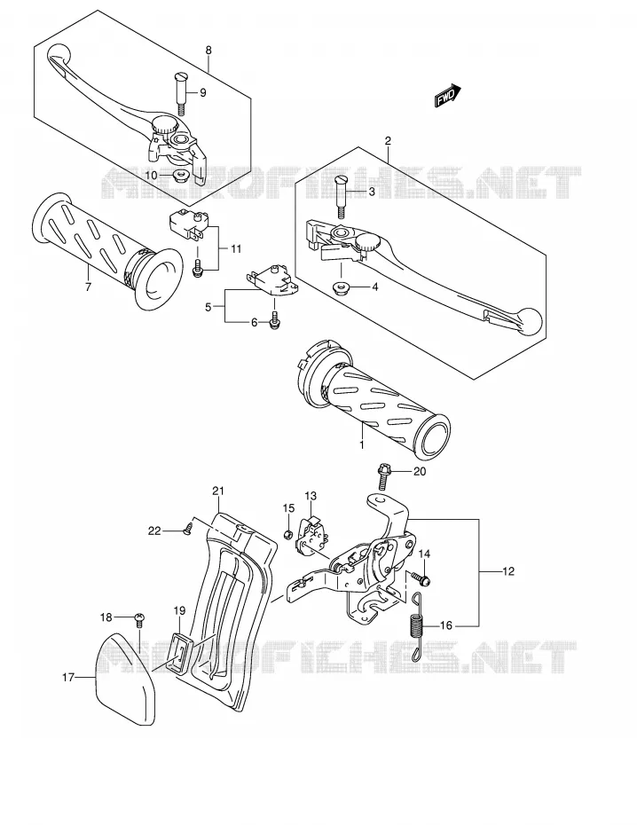 LEVERS - HANDGRIPS (MODEL K3/K4) Suzuki SCOOTER 650 BURGMAN 2004  AN650K4(E2)