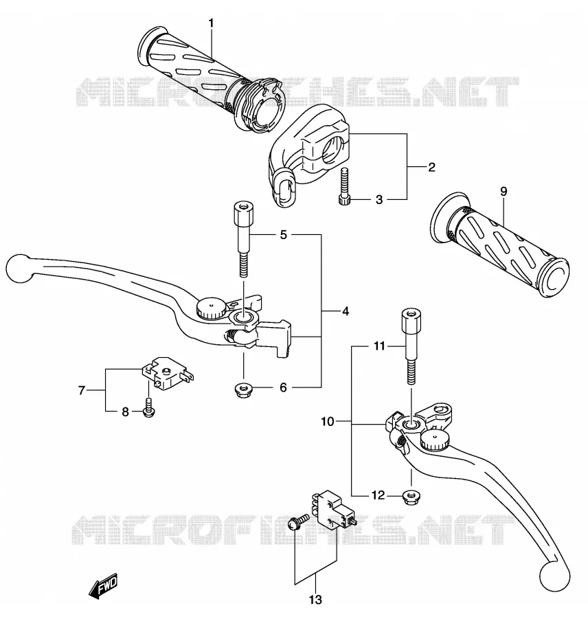 LEVERS - HANDGRIPS Suzuki MOTO 1000 V-STROM 2006  DL1000K6(E2)