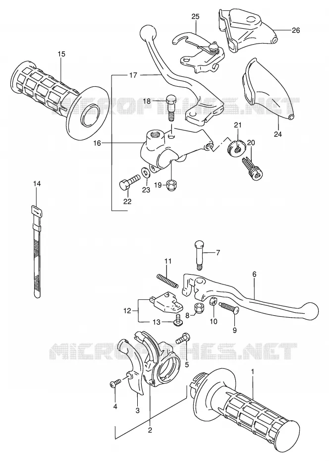 LEVERS - HANDGRIPS Suzuki MOTO 200 DF 1998  DF200EW