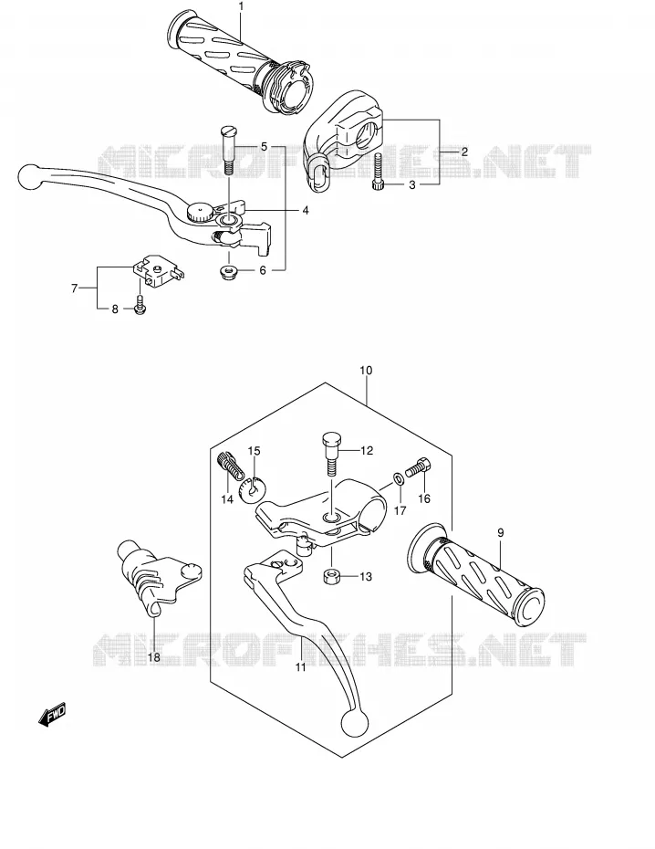 LEVERS - HANDGRIPS Suzuki MOTO 650 V-STROM 2005  DL650U3K5(E2)