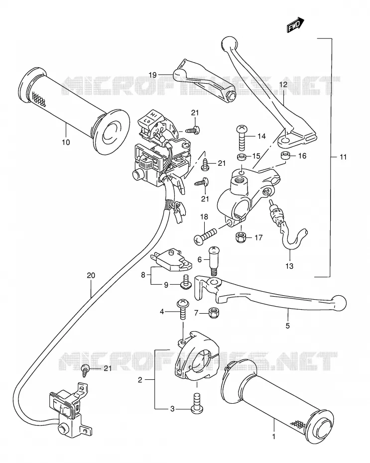 LEVERS - HANDGRIPS Suzuki SCOOTER 125 BURGMAN 1999  AN125X(E2)