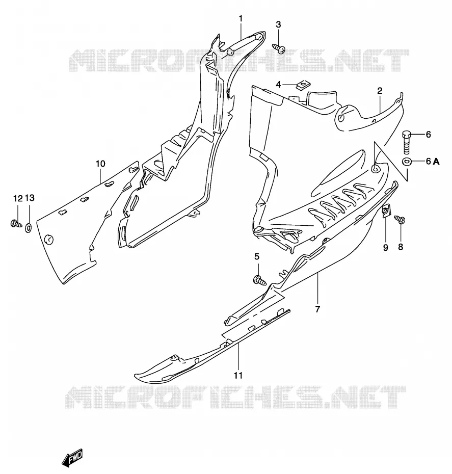 LOWER FAIRING (MODEL K2) Suzuki SCOOTER 50 KATANA 2003  AY50K3(P19)