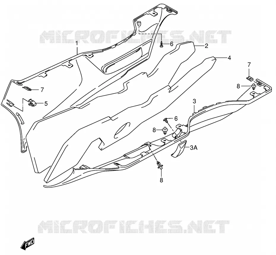 LOWER FAIRING (MODEL K3/K4) Suzuki SCOOTER 650 BURGMAN 2005  AN650K5(E2)