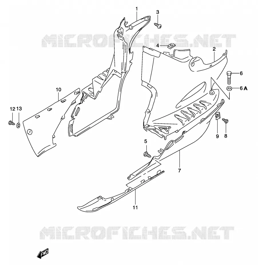 LOWER FAIRING (MODEL K3) Suzuki SCOOTER 50 KATANA 2003  AY50WSK3(P19)