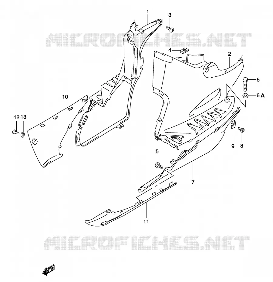 LOWER FAIRING (MODEL K4) Suzuki SCOOTER 50 KATANA 2003  AY50SK3(P19)