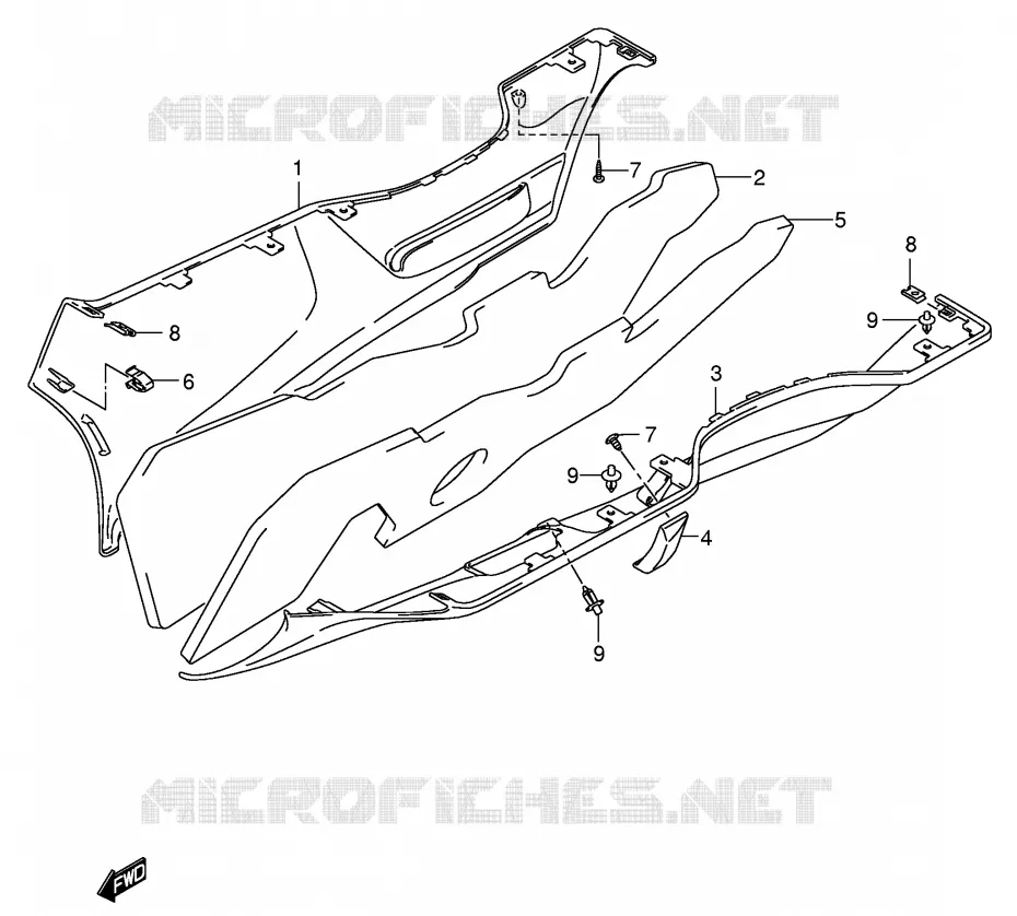 LOWER FAIRING (MODEL K5) Suzuki SCOOTER 650 BURGMAN 2003  AN650LK3(E2)