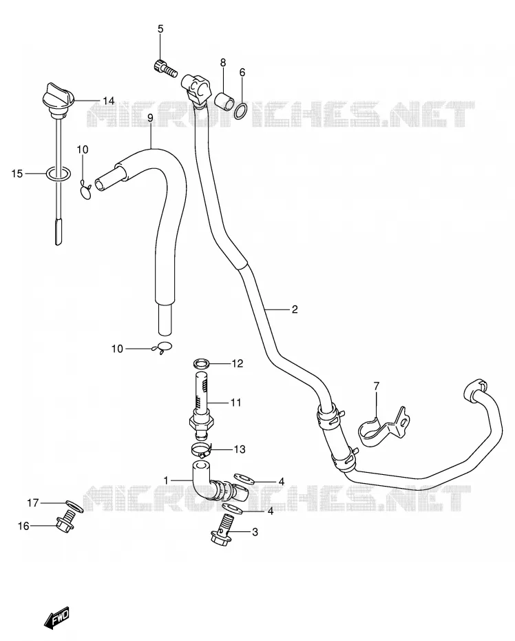 OIL HOSE Suzuki MOTO 400 DR-Z 2002  DR-Z400SK2(E2)