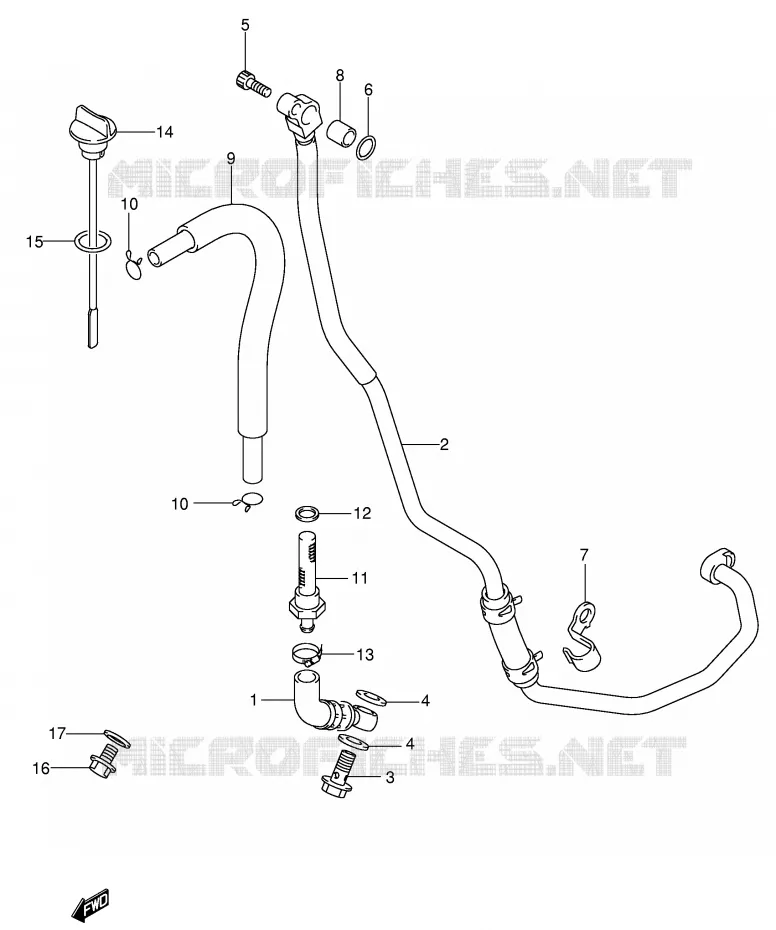 OIL HOSE Suzuki MOTO 400 DR-Z 2003  DR-Z400EK3(E1)