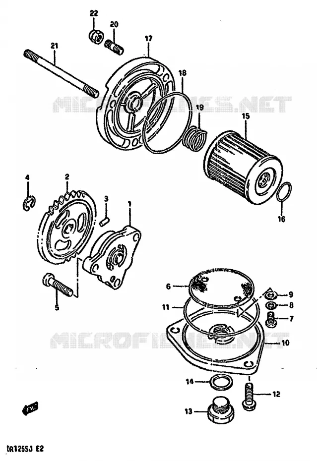 OIL PUMP Suzuki MOTO 125 DR 1985  DR125SF(F/H/J)