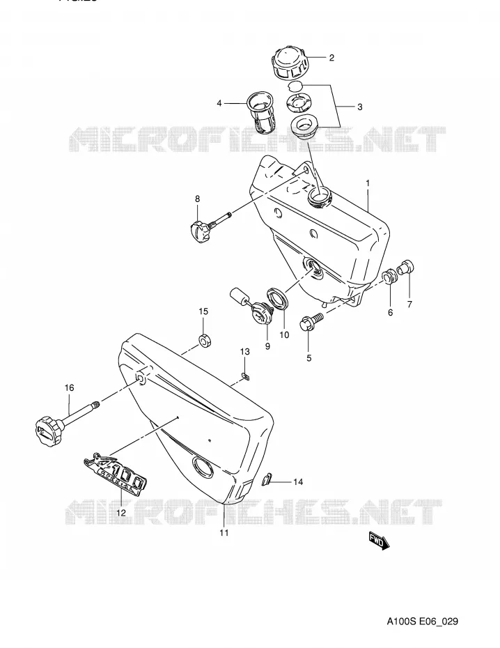 OIL TANK - FRAME COVER Suzuki MOTO 100 A100 1995  A100S(E6)