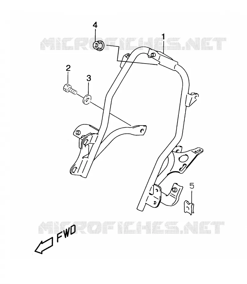 RADIATOR BRACE (model AY50 K1) Suzuki SCOOTER 50 KATANA 2000  AY50WRY(V/W/X/Y)