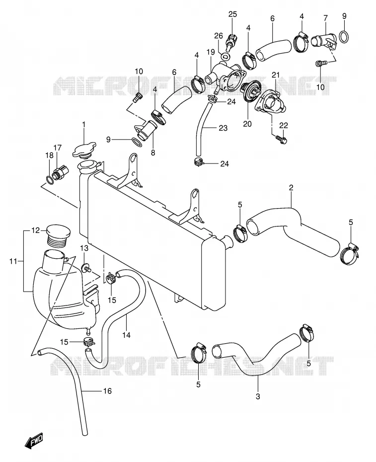 RADIATOR HOSE - EXPANSION TANK Suzuki MOTO 1000 V-STROM 2005  DL1000K5(E2)