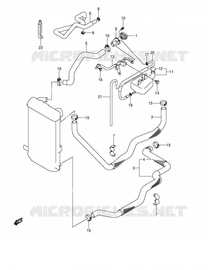 RADIATOR HOSE - EXPANSION TANK Suzuki SCOOTER 400 BURGMAN 2004  AN400K4(E2)