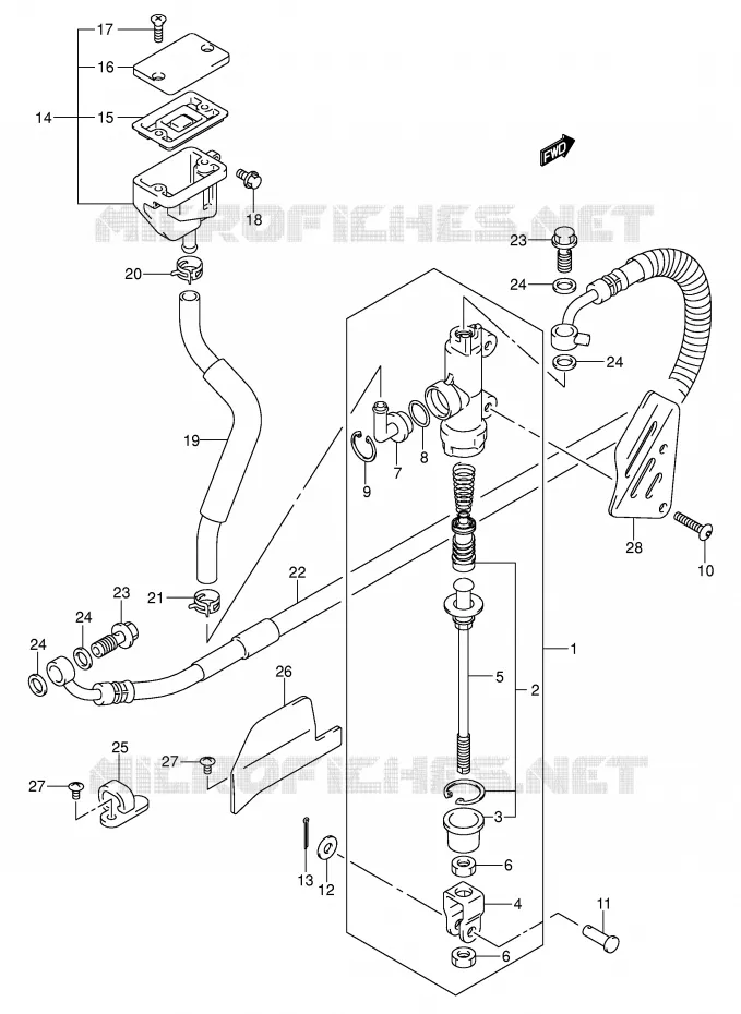 REAR BRAKE MASTER CYLINDER Suzuki MOTO 1000 V-STROM 2003  DL1000K3(E2)