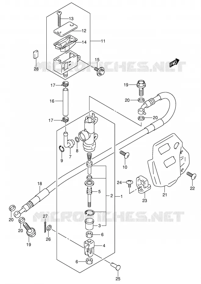 REAR BRAKE MASTER CYLINDER Suzuki MOTO 400 DR-Z 2000  DR-Z400SY(E2)