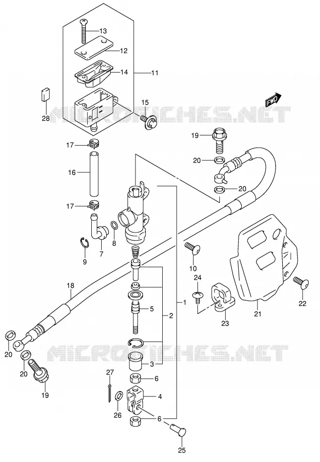 REAR BRAKE MASTER CYLINDER Suzuki MOTO 400 DR-Z 2000  DR-Z400SY(E3/E28)