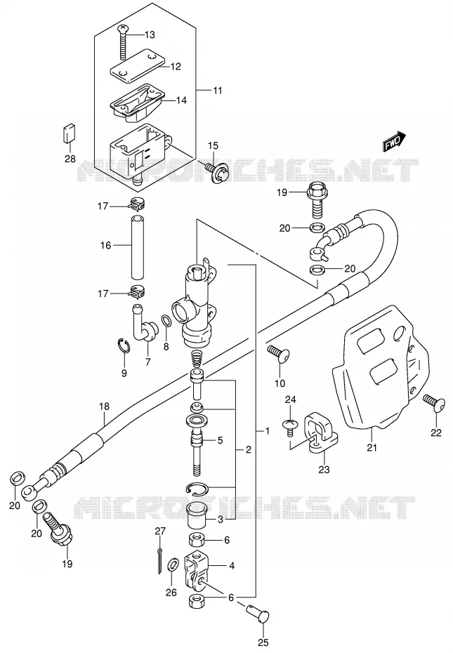 REAR BRAKE MASTER CYLINDER Suzuki MOTO 400 DR-Z 2000  DR-Z400Y(E1)