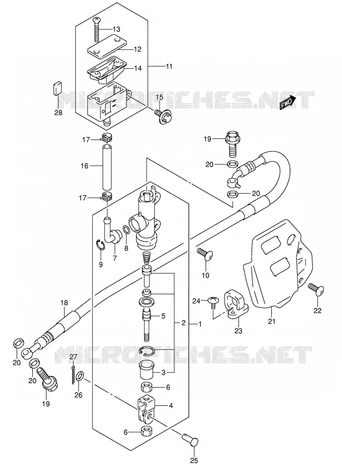 REAR BRAKE MASTER CYLINDER Suzuki MOTO 400 DR-Z 2006  DR-Z400EK6(E1)