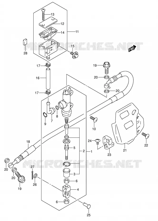 REAR BRAKE MASTER CYLINDER Suzuki MOTO 400 DR-Z 2007  DR-Z400SK7(E2)