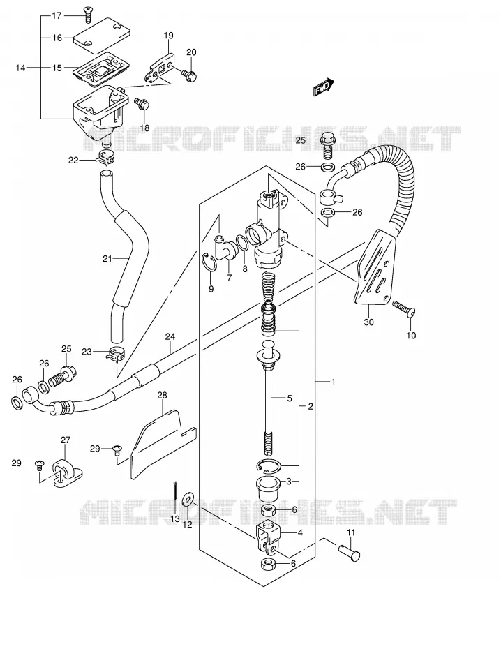 REAR BRAKE MASTER CYLINDER Suzuki MOTO 650 V-STROM 2005  DL650K5(E2)