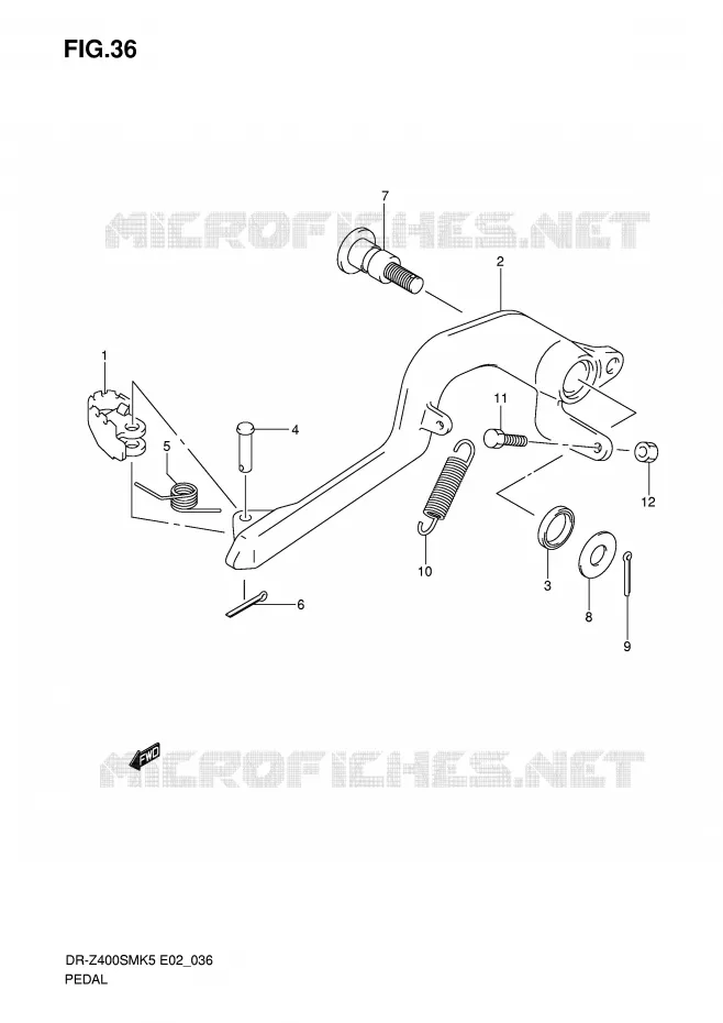 REAR BRAKE Suzuki MOTO 400 DR-Z 2007  DR-Z400SMK7(E2)