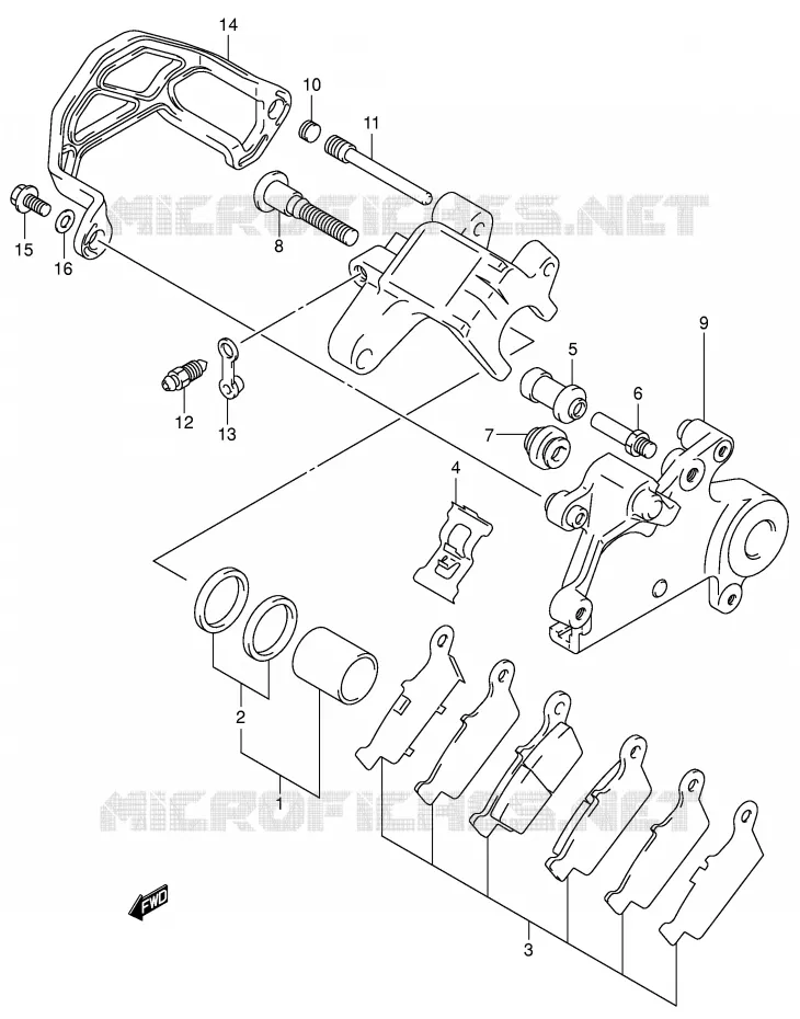 REAR CALIPER Suzuki MOTO 400 DR-Z 2000  DR-Z400EY(E1)