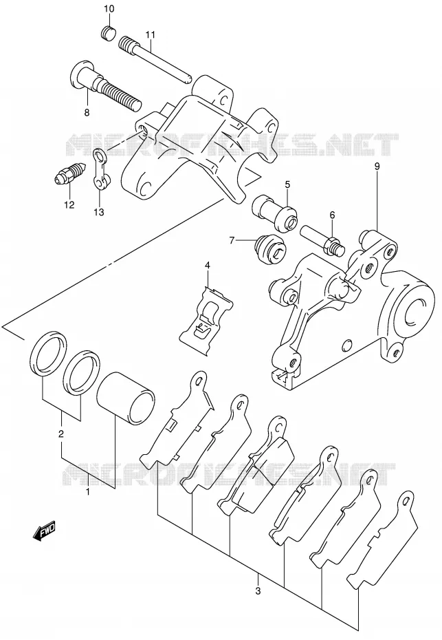 REAR CALIPER Suzuki MOTO 400 DR-Z 2002  DR-Z400SK2(E3/E28)