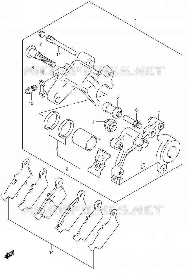 REAR CALIPER Suzuki MOTO 400 DR-Z 2003  DR-Z400SK3(E2)