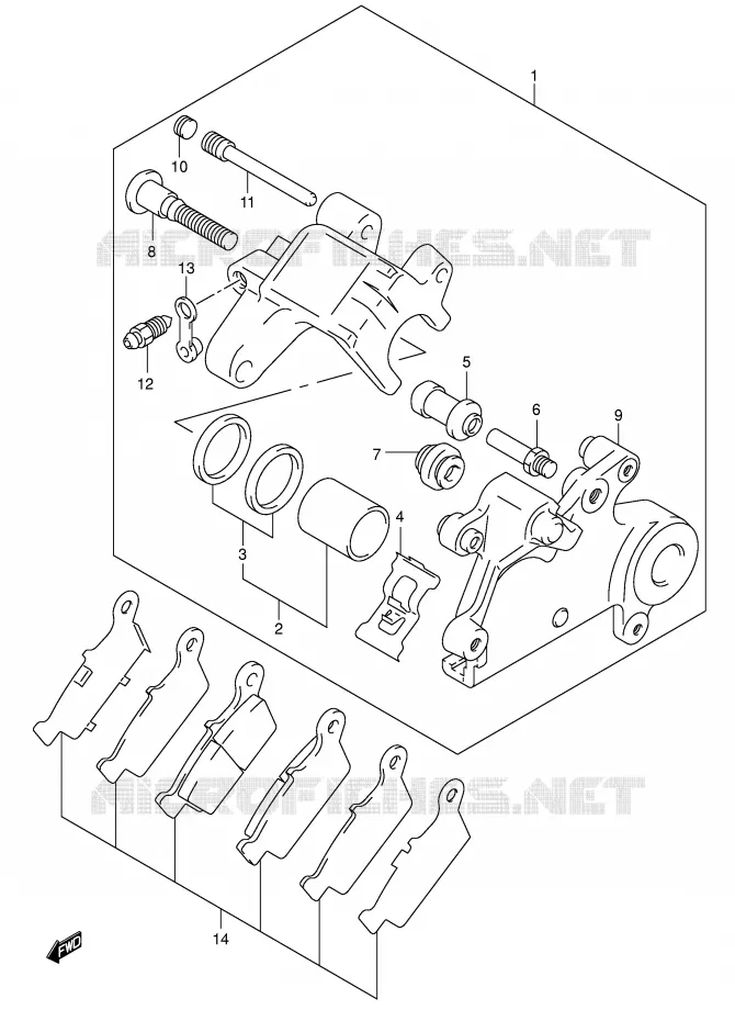 REAR CALIPER Suzuki MOTO 400 DR-Z 2007  DR-Z400SK7(E2)