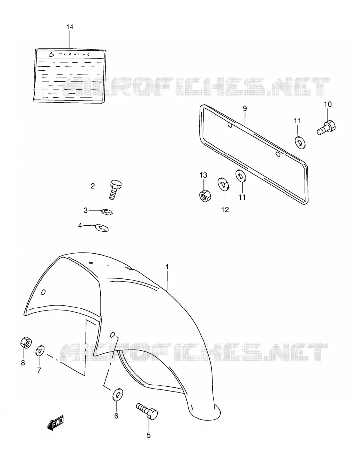 REAR FENDER Suzuki MOTO 120 BX 1994  BX120R(P97)