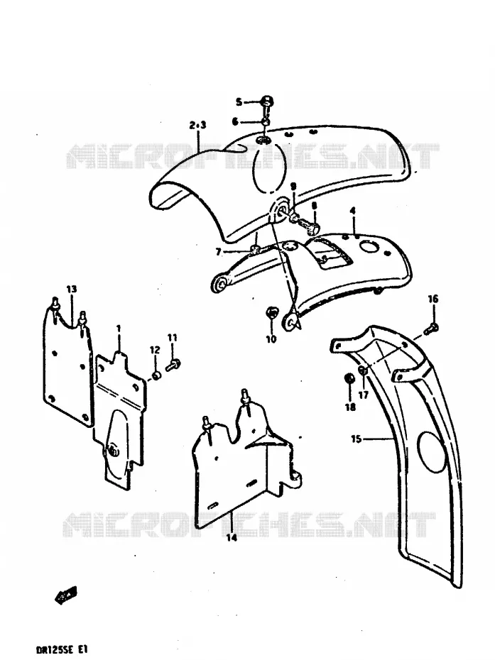 REAR FENDER Suzuki MOTO 125 DR 1984  DR125SE