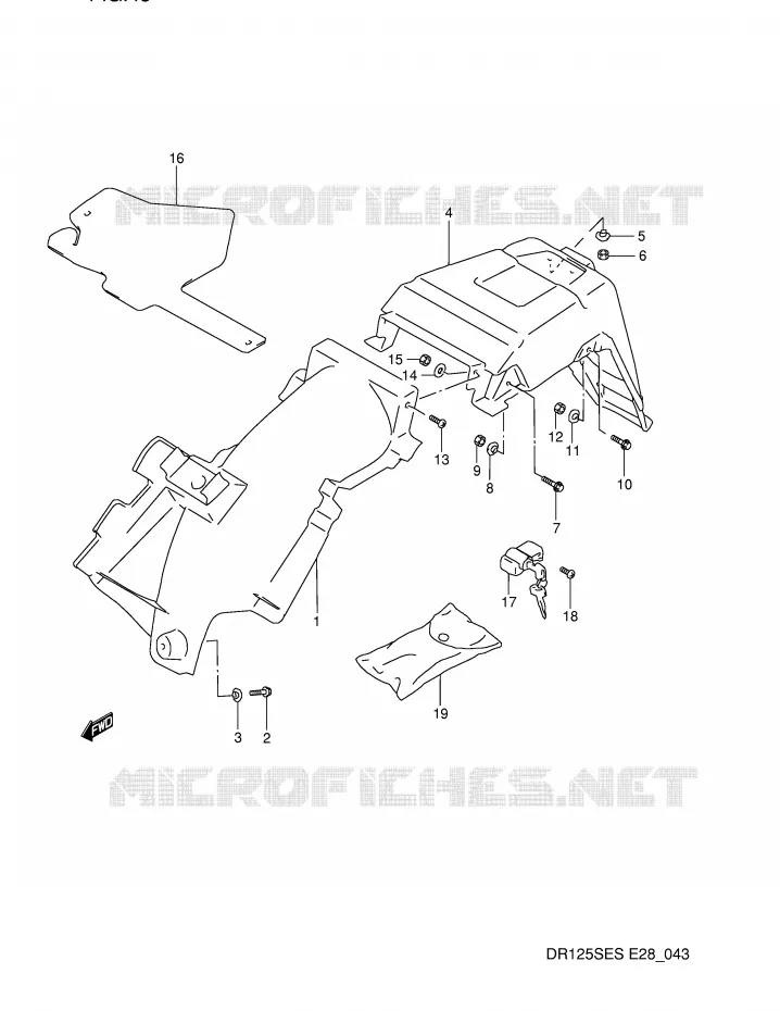 REAR FENDER Suzuki MOTO 125 DR 1995  DR125SES(E28)