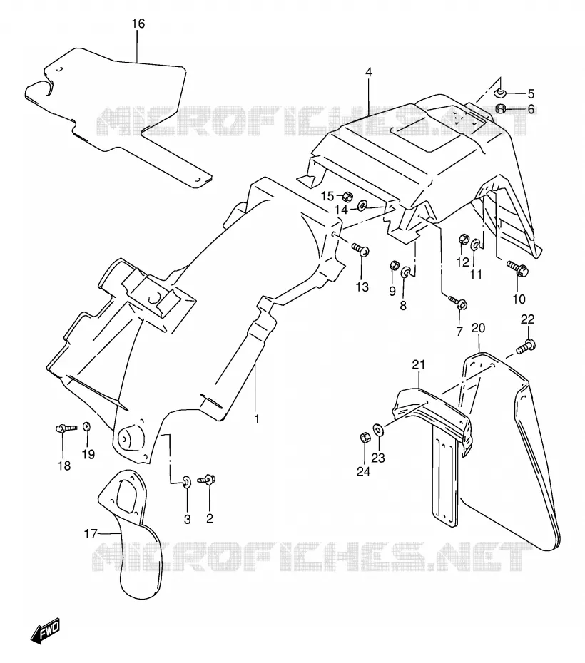REAR FENDER Suzuki MOTO 200 DF 1998  DF200EW(E24)