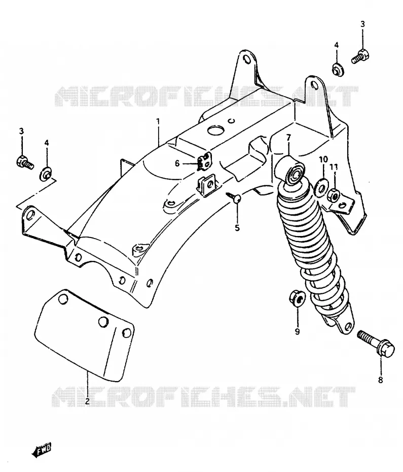 REAR FENDER Suzuki SCOOTER 50 CP 1985  CP50CHF