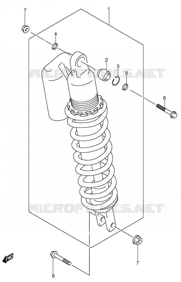 REAR SHOCK ABSORBER Suzuki MOTO 400 DR-Z 2003  DR-Z400SK3(E3/E28)
