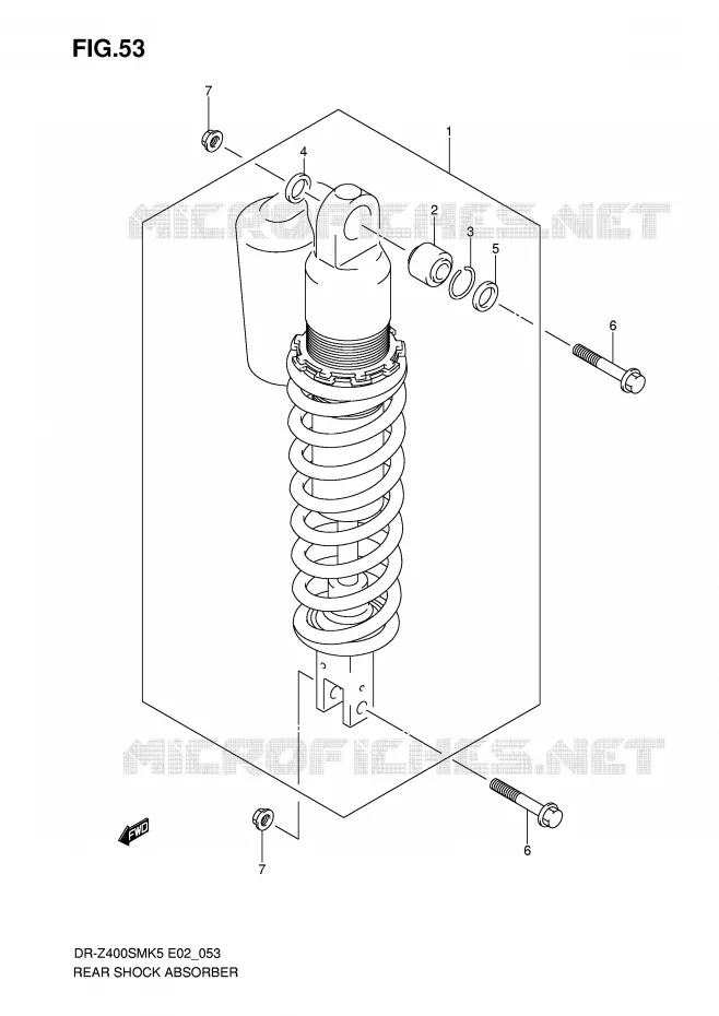REAR SHOCK ABSORBER Suzuki MOTO 400 DR-Z 2005  DR-Z400SMK5(E2)